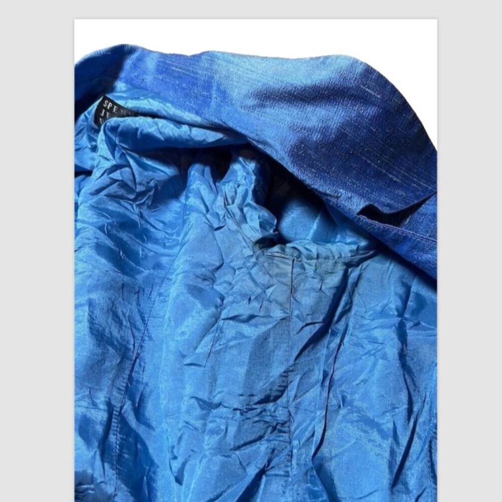 Spenser Jeremy Blue Silk-Look Blazer